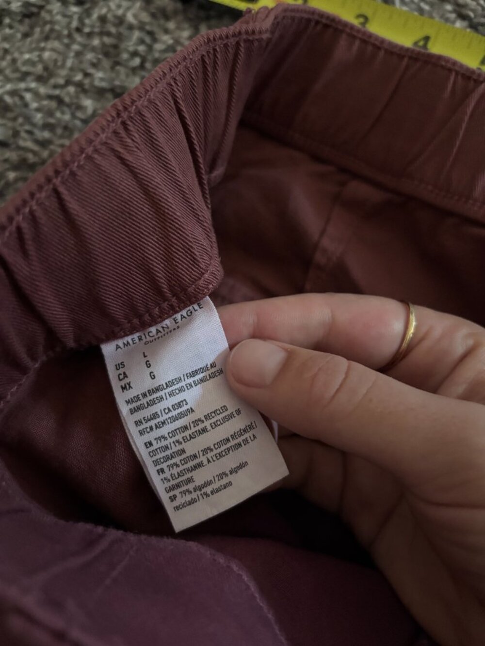 American Eagle Stretch Ex-Boyfriend Pant Mauve Low Rise Baggy Relaxed Fit Large - Picture 4 of 5
